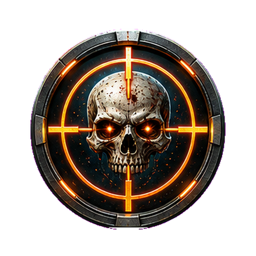First Blood achievement badge with a zombie skull in a crosshair