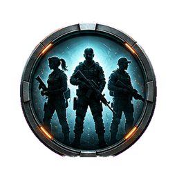 Squad Leader achievement badge with three armed survivor silhouettes
