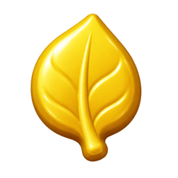 Glossy gold single leaf.