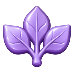 Glossy violet triple leaf.